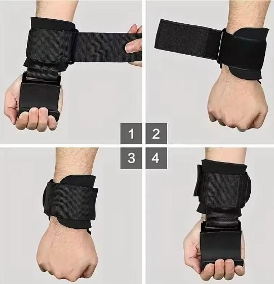 Weight Lifting Rod Hooks Deadlift & Pull-Up Wrist Support (Pair of 1)