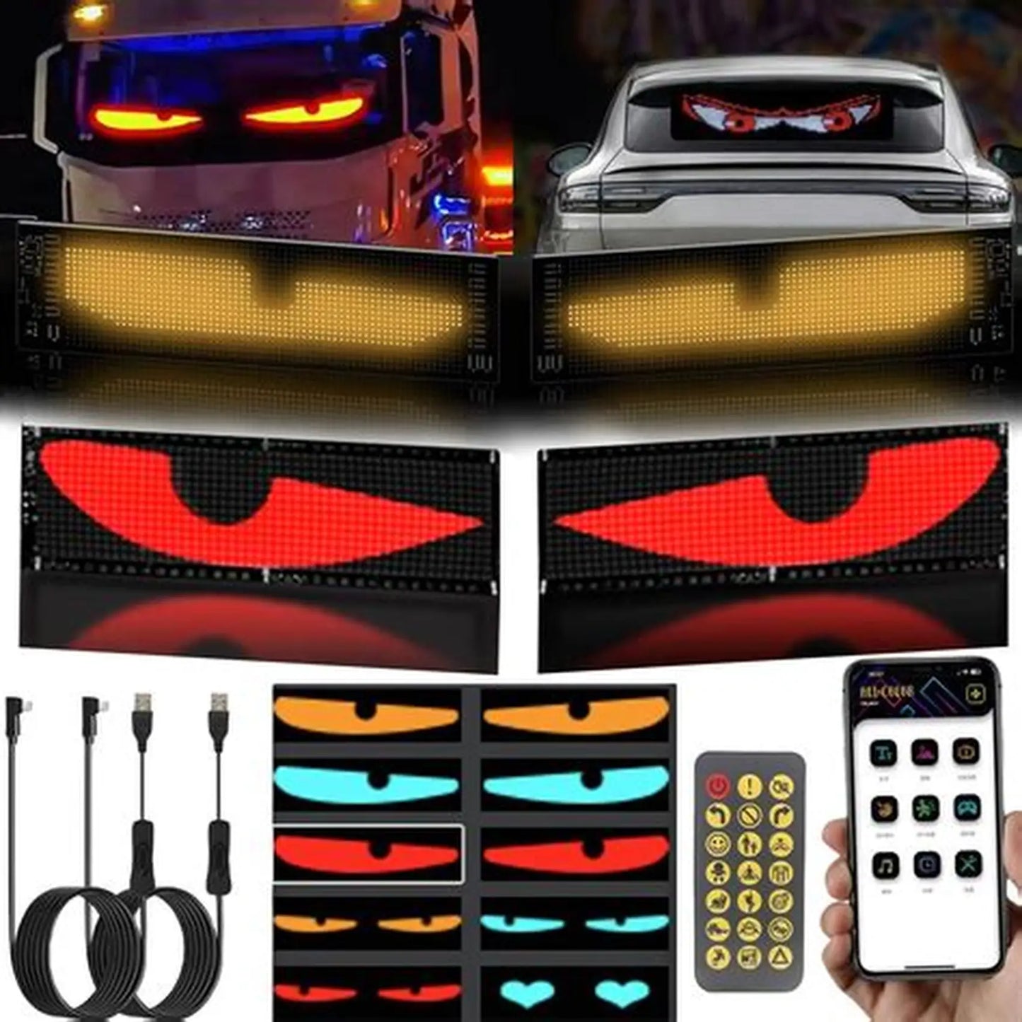 LED Matrix Panel 23 x 4 inches (16 X 96 Pixels) for Cars with Remote control
